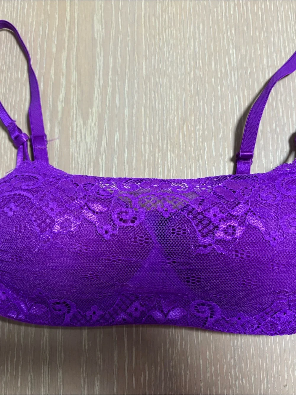smart & sexy Purple Lace Bandeau Bralette with Adjustable Straps